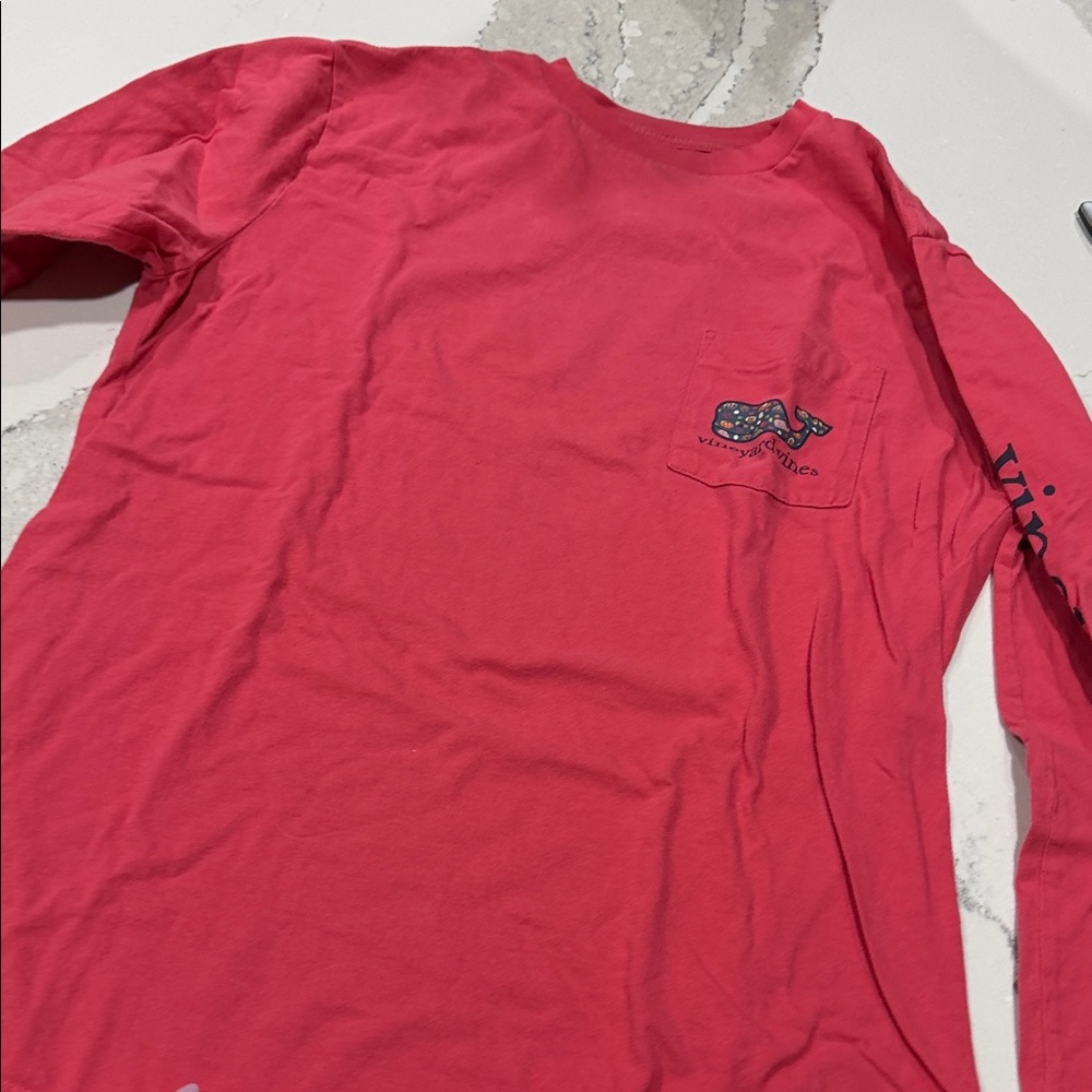 Vineyard Vines Men's Vibrant Red Long Sleeve Tee